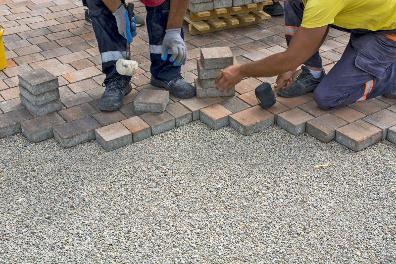 Paver installation in progress