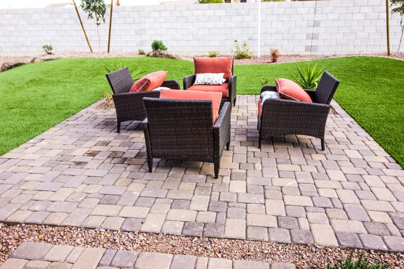 Paver patio with outdoor furniture