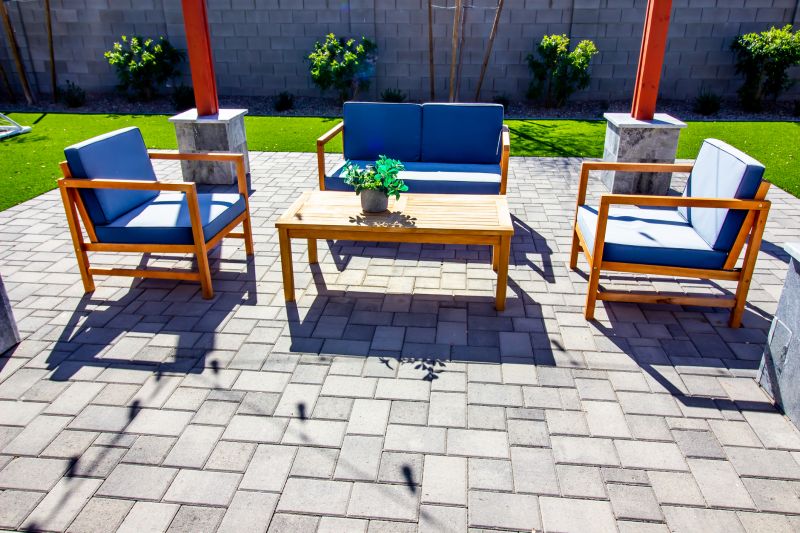Outdoor seating area with pavers